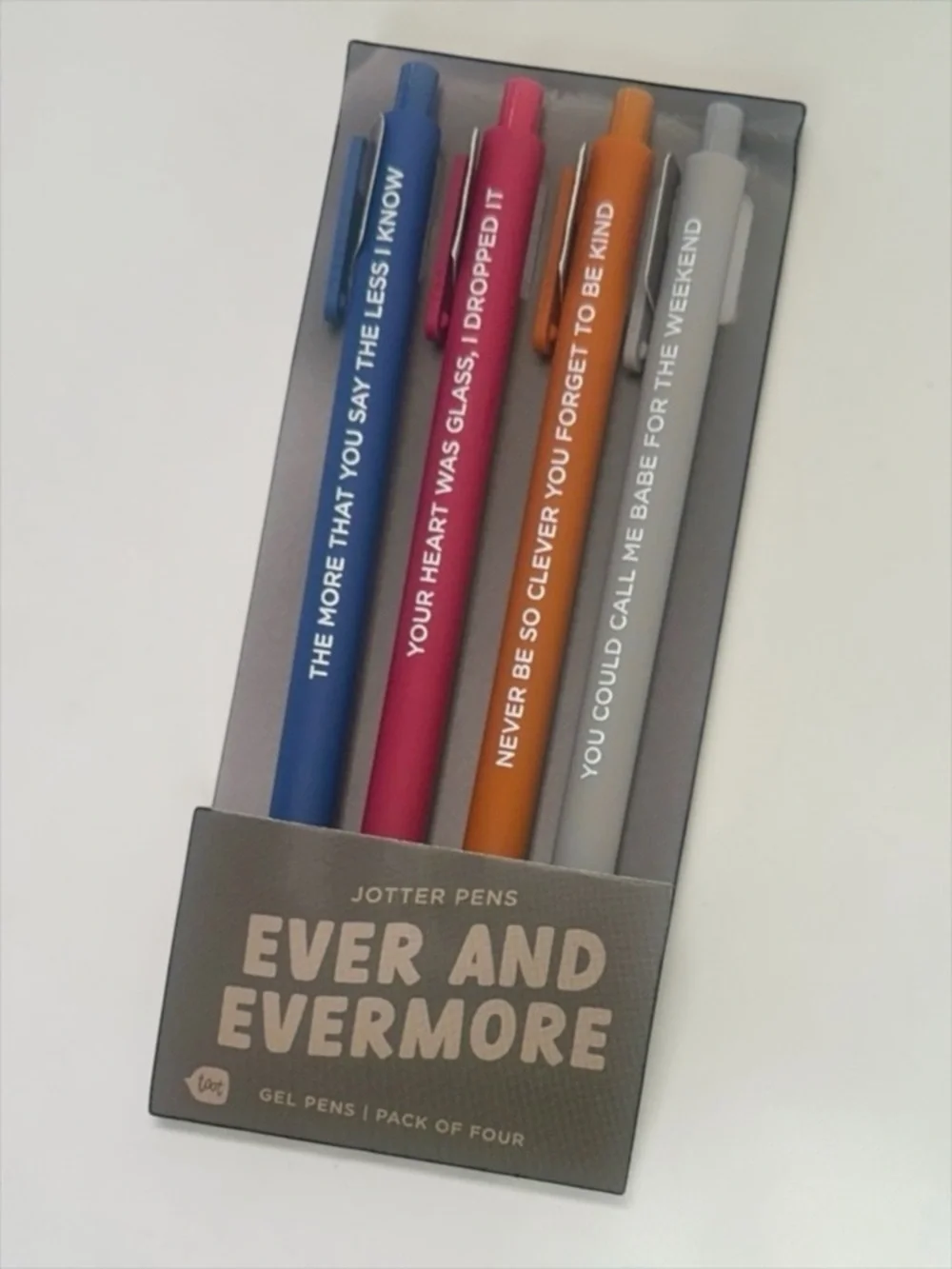 Taylor Swift Evermore Jotter Gel Pen Set 4 Pack Lyric Pens NWT